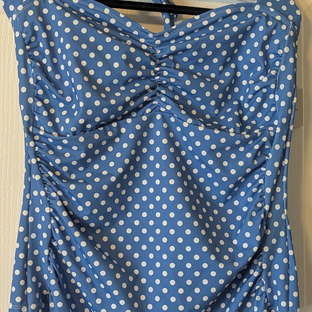 Blue Polka Dot Women's Top